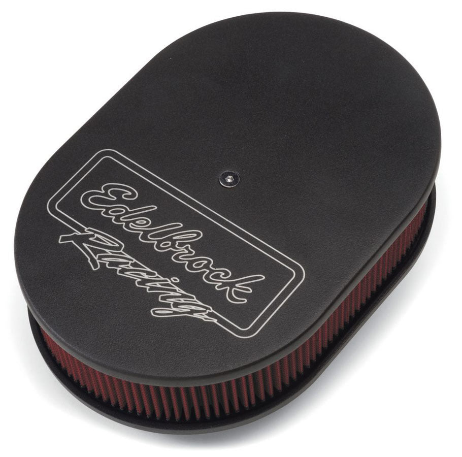 Oval Air Cleaner Assm. - Black Air Cleaner Assemblies and Air Intake Kits Edelbrock