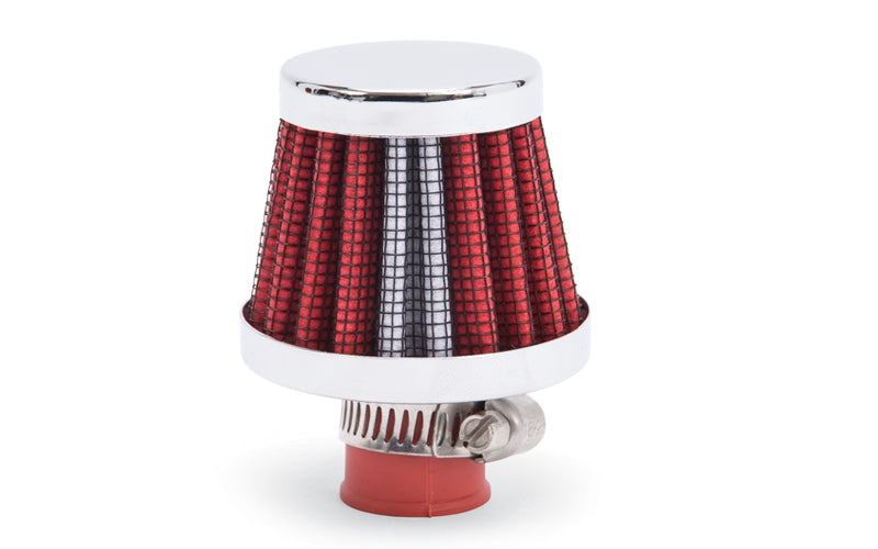 Valve Cover Breather 10mm Inlet Red/Chrome Valve Cover Breathers and Components Edelbrock