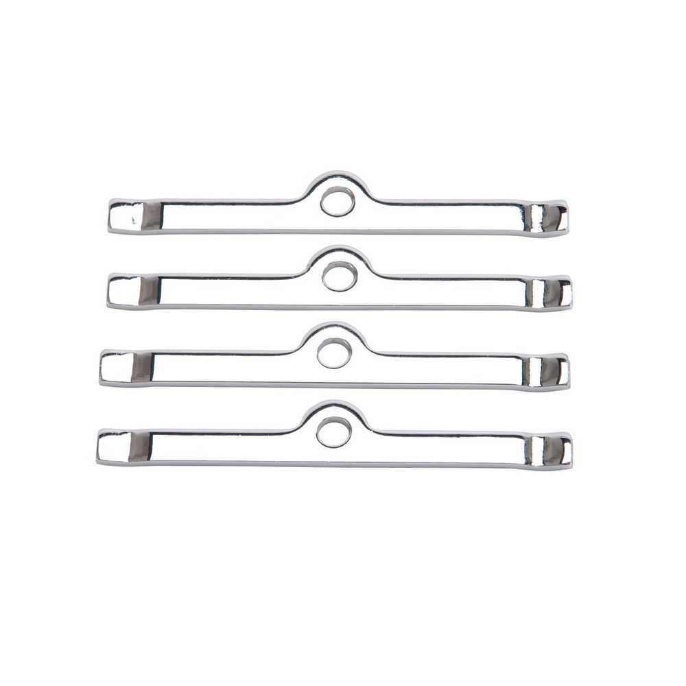 Chrome V/C Hold-Down Tabs - 4pcs. Valve Cover Hold-Down Tabs Edelbrock