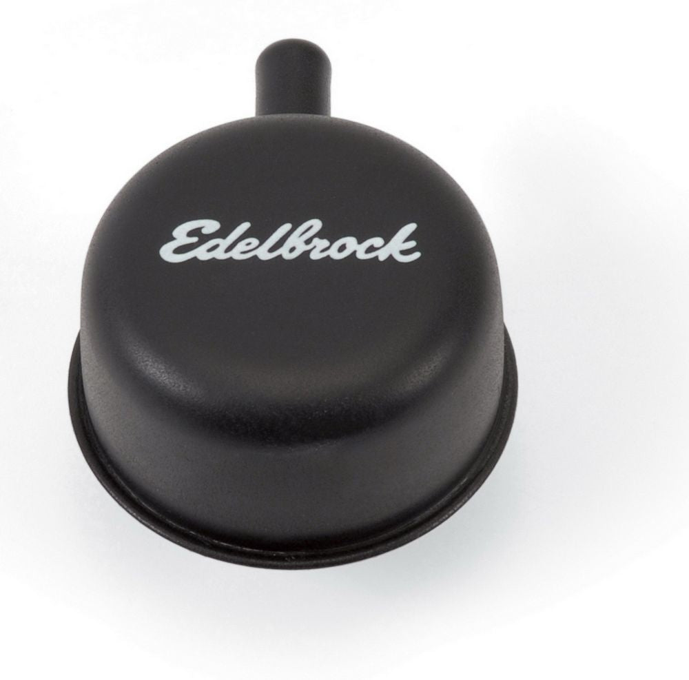 Round Cap w/Nipple Black Valve Cover Breathers and Components Edelbrock