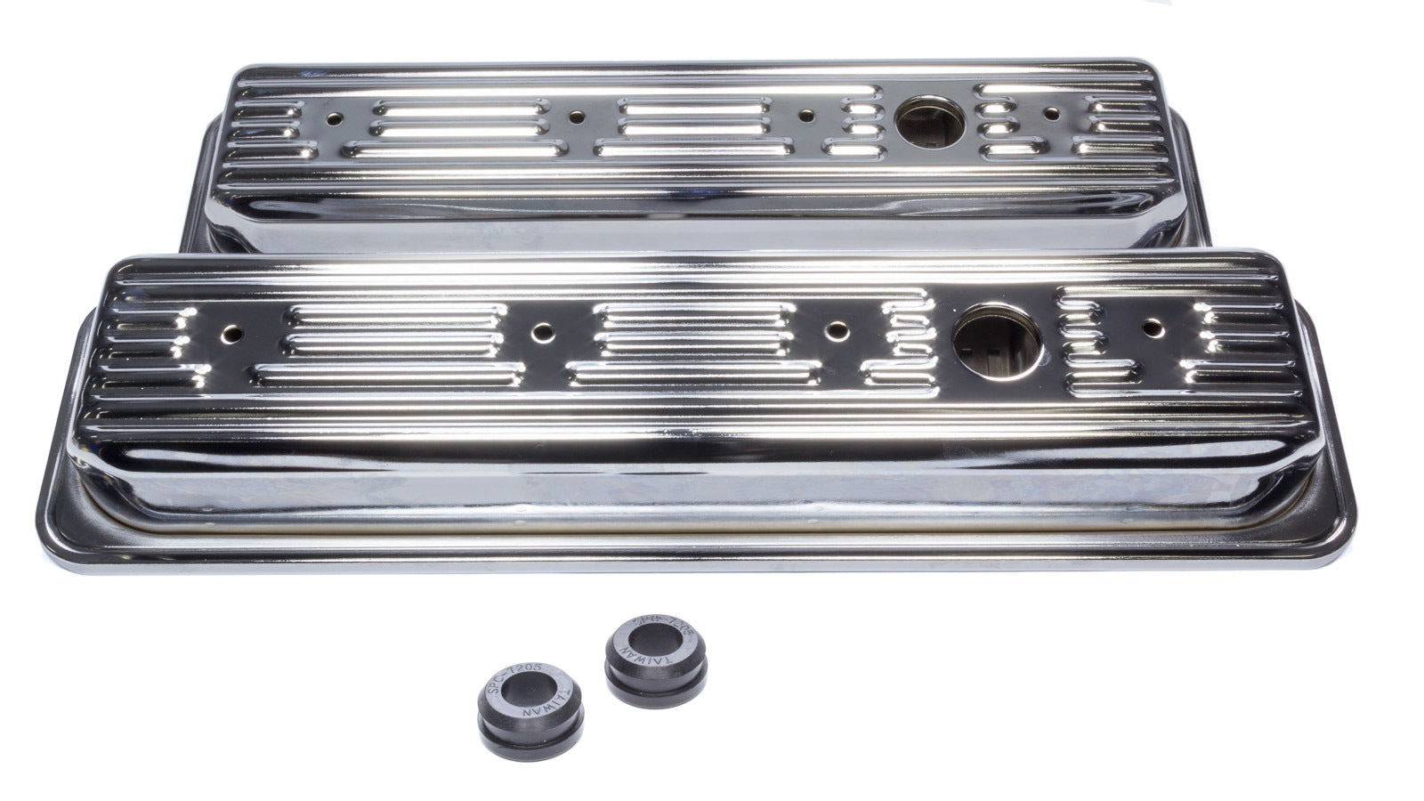SBC Signature Series Valve Cove Set - Chrome Valve Covers Edelbrock