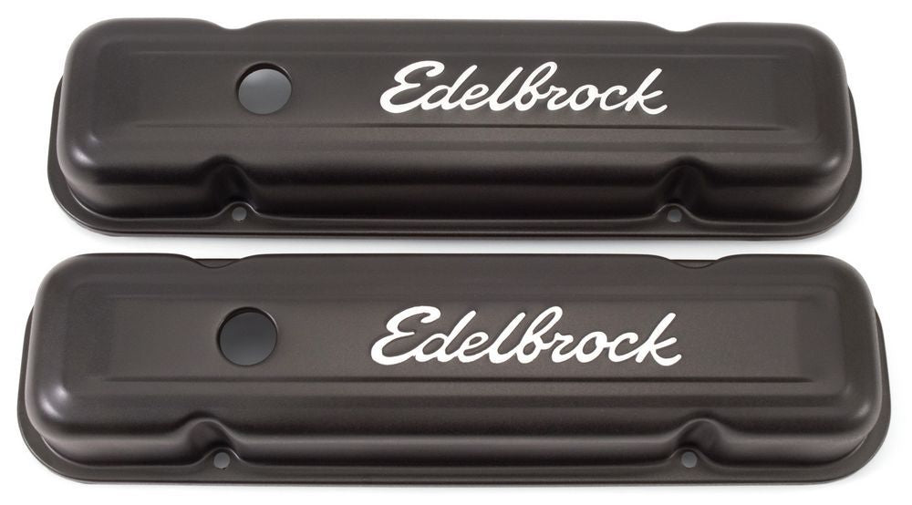 Valve Cover Kit Pontiac V8 Signature Series Blk Valve Covers Edelbrock