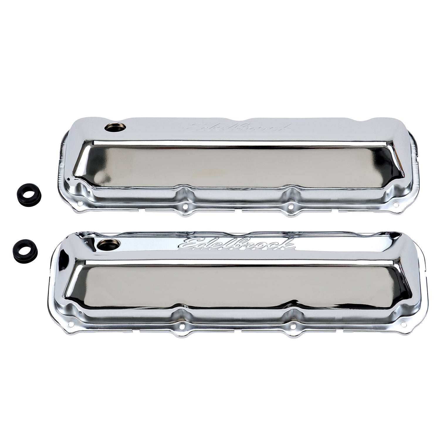Signature Series V/C's - BBF Chrome Steel Valve Covers Edelbrock