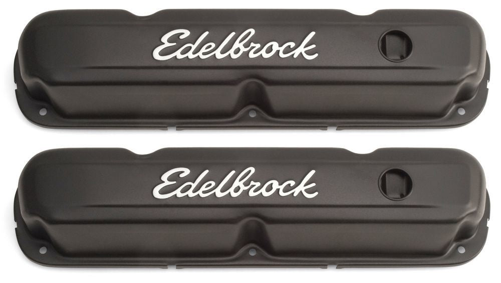Signature Series V/C's SBM Black Valve Covers Edelbrock