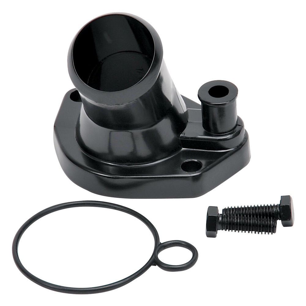 Water Neck - Steel Black SBF 289-351W Water Necks - Thermostat Housings Edelbrock