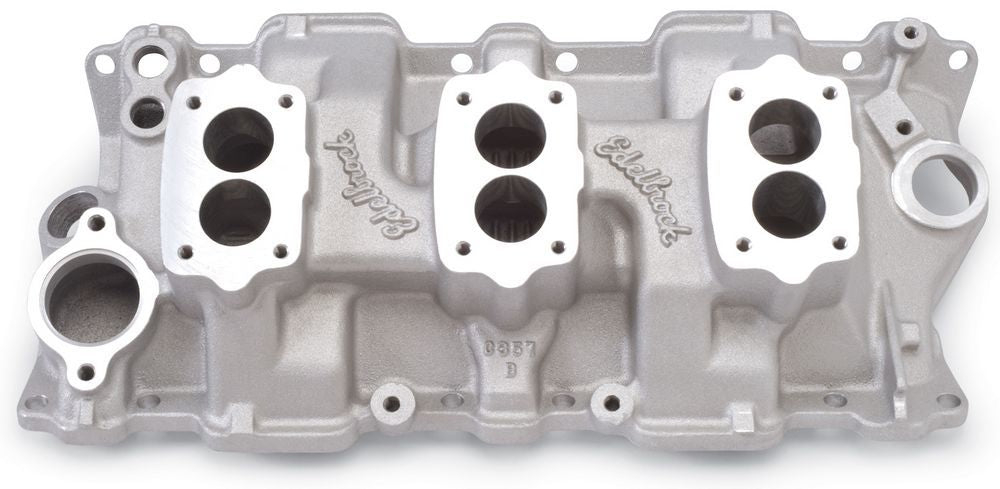 SBC Three Deuce Manifold - 262-400 Intake Manifolds Edelbrock
