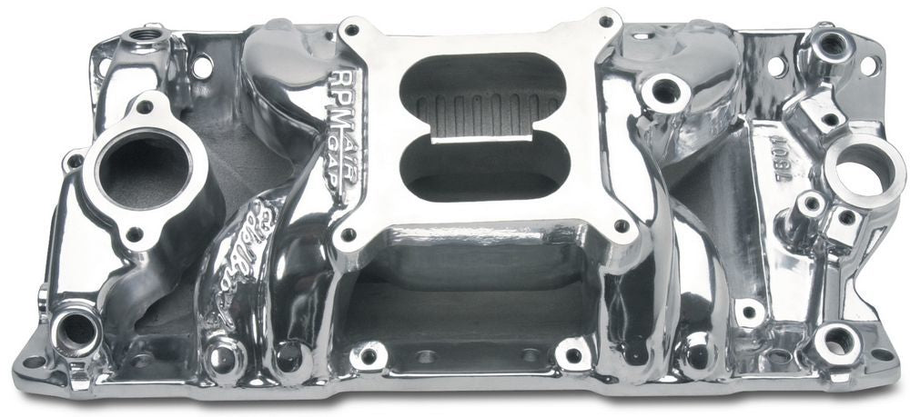 SBC Performer RPM A/G Manifold - Polished 7501 Intake Manifolds Edelbrock