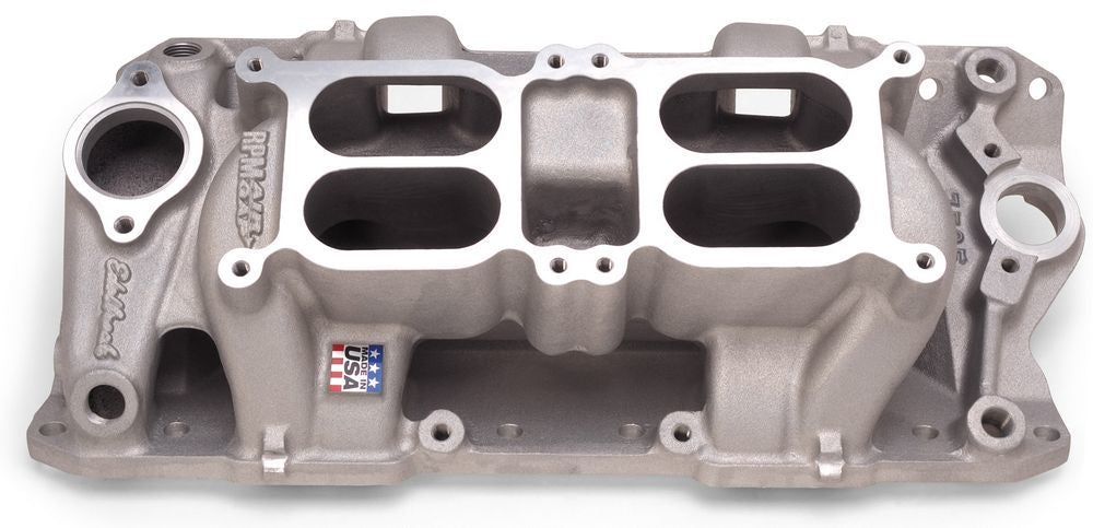 SBC Dual Quad Air Gap Intake Manifold Intake Manifolds Edelbrock
