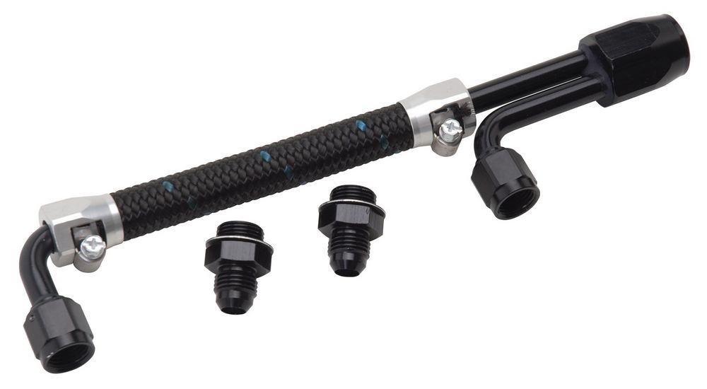 Dual Quad Fuel Line Kit Clear/Black Finish Carburetor Fuel Lines/Logs Edelbrock