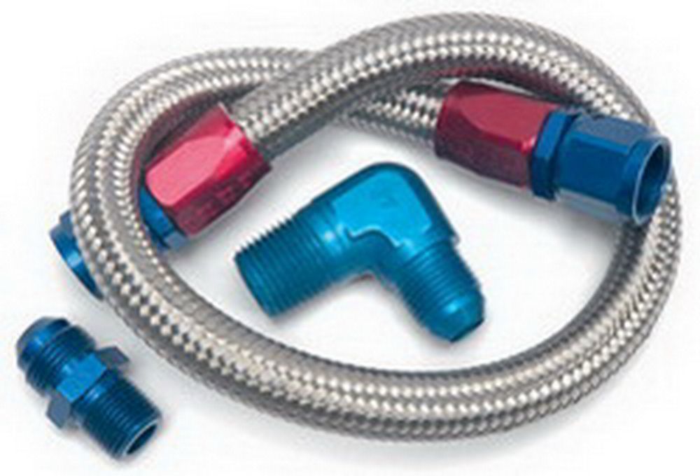 22in Braided Fuel Line Kit Fuel Supply Lines Edelbrock