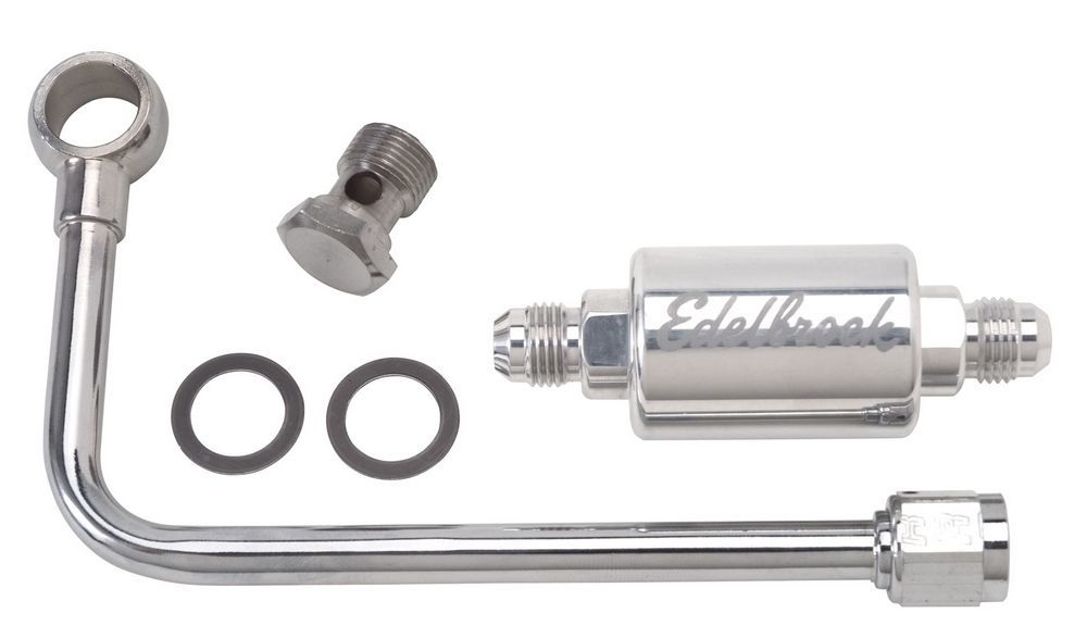 Polished Fuel Line & Filter Kit Carburetor Fuel Lines/Logs Edelbrock