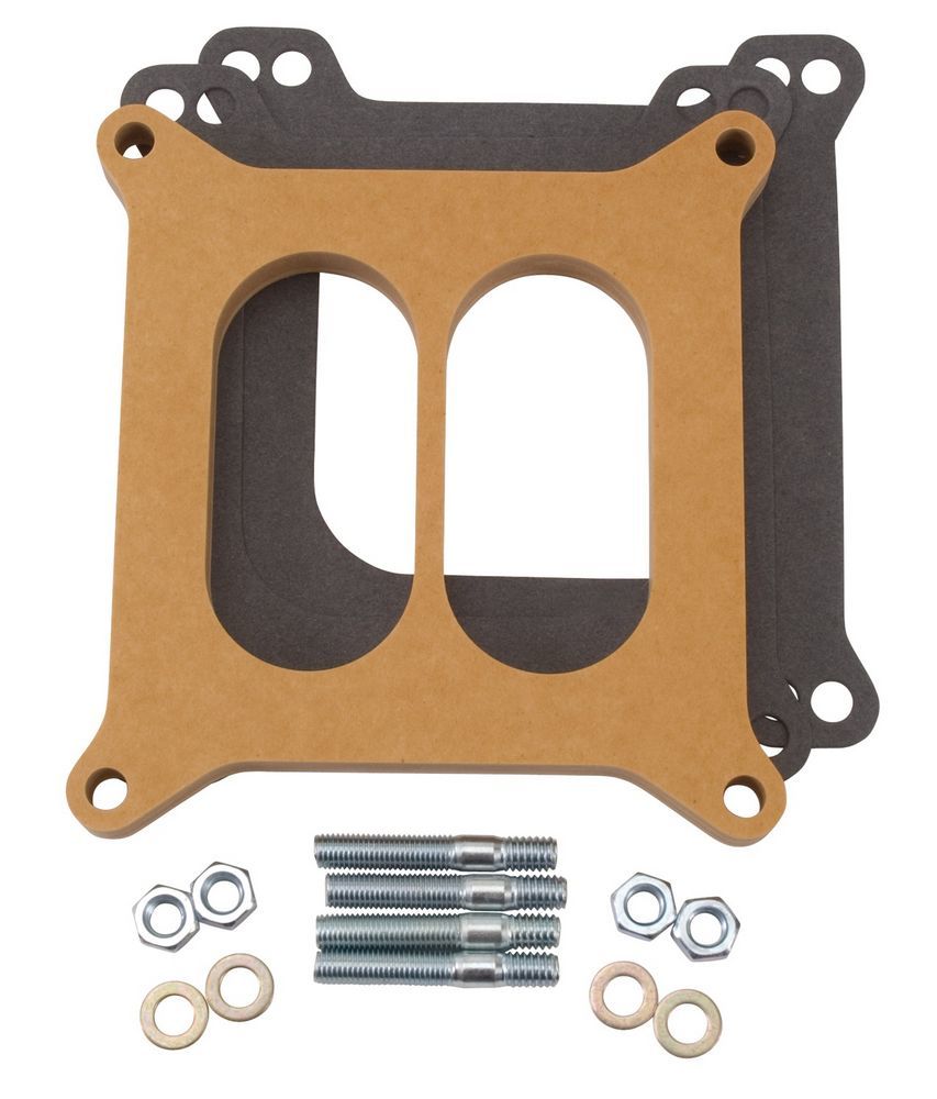 Carburetor Spacer - .5in Divided - Wood Carburetor Adapters and Spacers Edelbrock