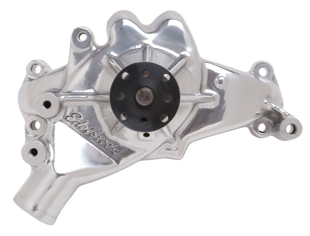 BBC Water Pump - Long Polished Water Pumps - Mechanical Edelbrock