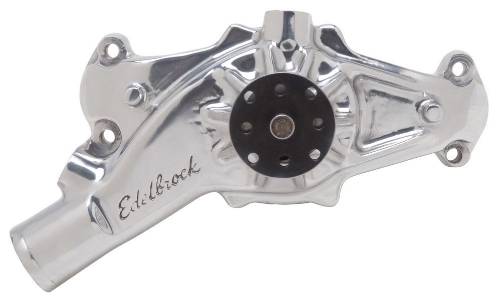 BBC Water Pump - Short- R/R- Polished Water Pumps - Mechanical Edelbrock