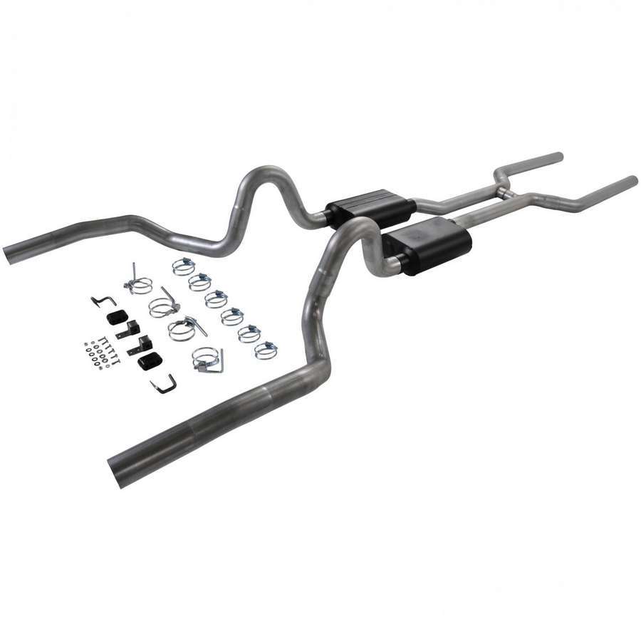 Header-Back Exhaust Kit 68-72 Chevelle V8 3in Exhaust Systems Flowmaster