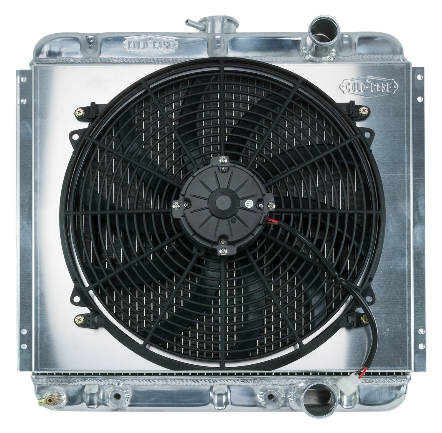 67-70 Mustang 289/302 Fair Coug Gal Aluminum Performance Radiator And 16 Inch Fan Kit 20 Inch AT Cold Case Radiators Radiator Kit COLD-CASE Radiators