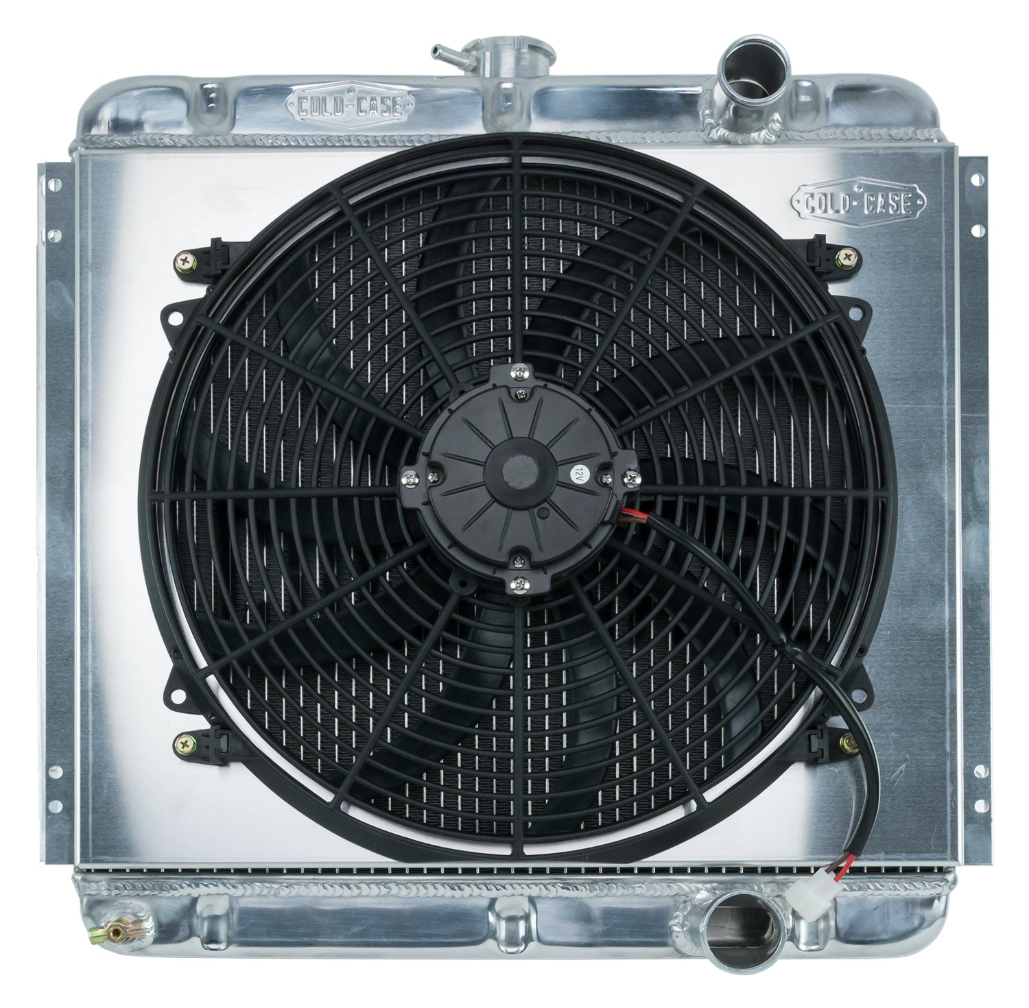 67-70 Mustang 289/302 Fair Coug Gal Aluminum Performance Radiator And 16 Inch Fan Kit 20 Inch MT Cold Case Radiators Radiator Kit COLD-CASE Radiators