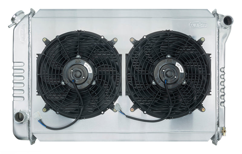 67-70 Mustang SB 24 Inch Aluminum Performance Radiator And Dual 12 Inch Fan Kit MT Cold Case Radiators Radiator Kit COLD-CASE Radiators