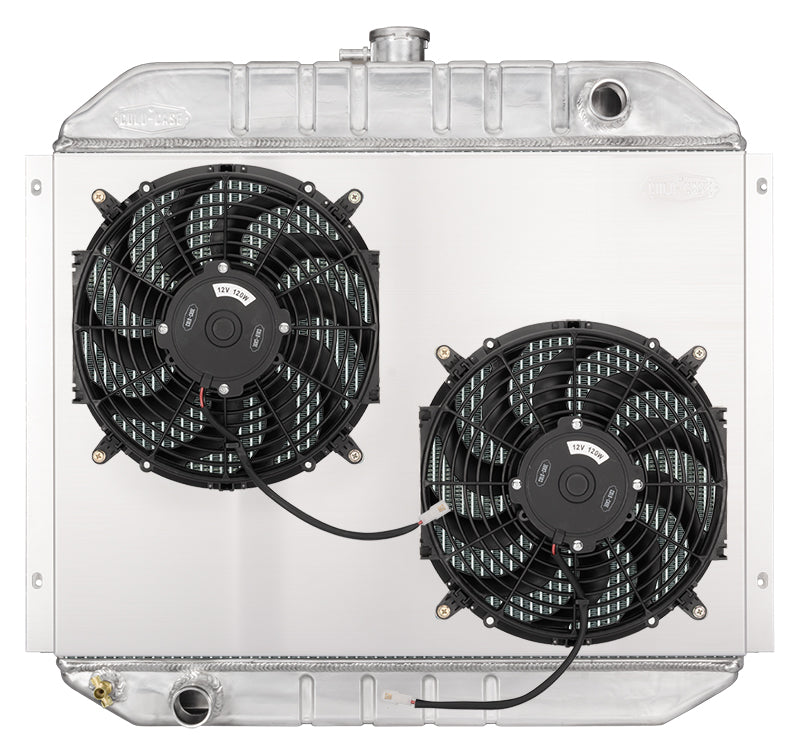 66-79 Ford Bronco Coyote Swap Aluminun Radiator and Dual 12 Inch Fan Kit Cold Case Radiators Radiator Kit COLD-CASE Radiators