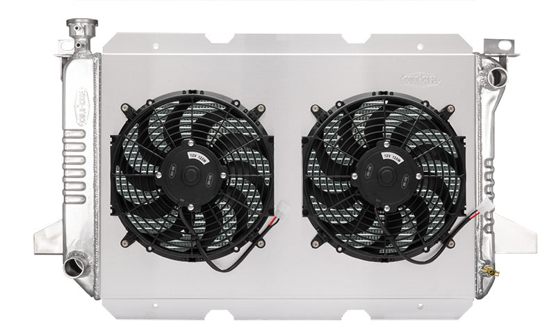 85-96 Ford Truck Coyote Swap Aluminum Radiator and Dual 12 Inch Fan Kit Cold Case Radiators Radiator Kit COLD-CASE Radiators