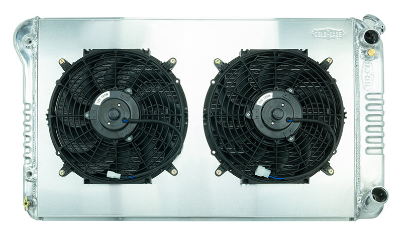 67-76 Chevy GMC Pickup Truck LS Swap Aluminum Radiator AT and 12 Inch Fan Kit Cold Case Radiators Radiator Kit COLD-CASE Radiators