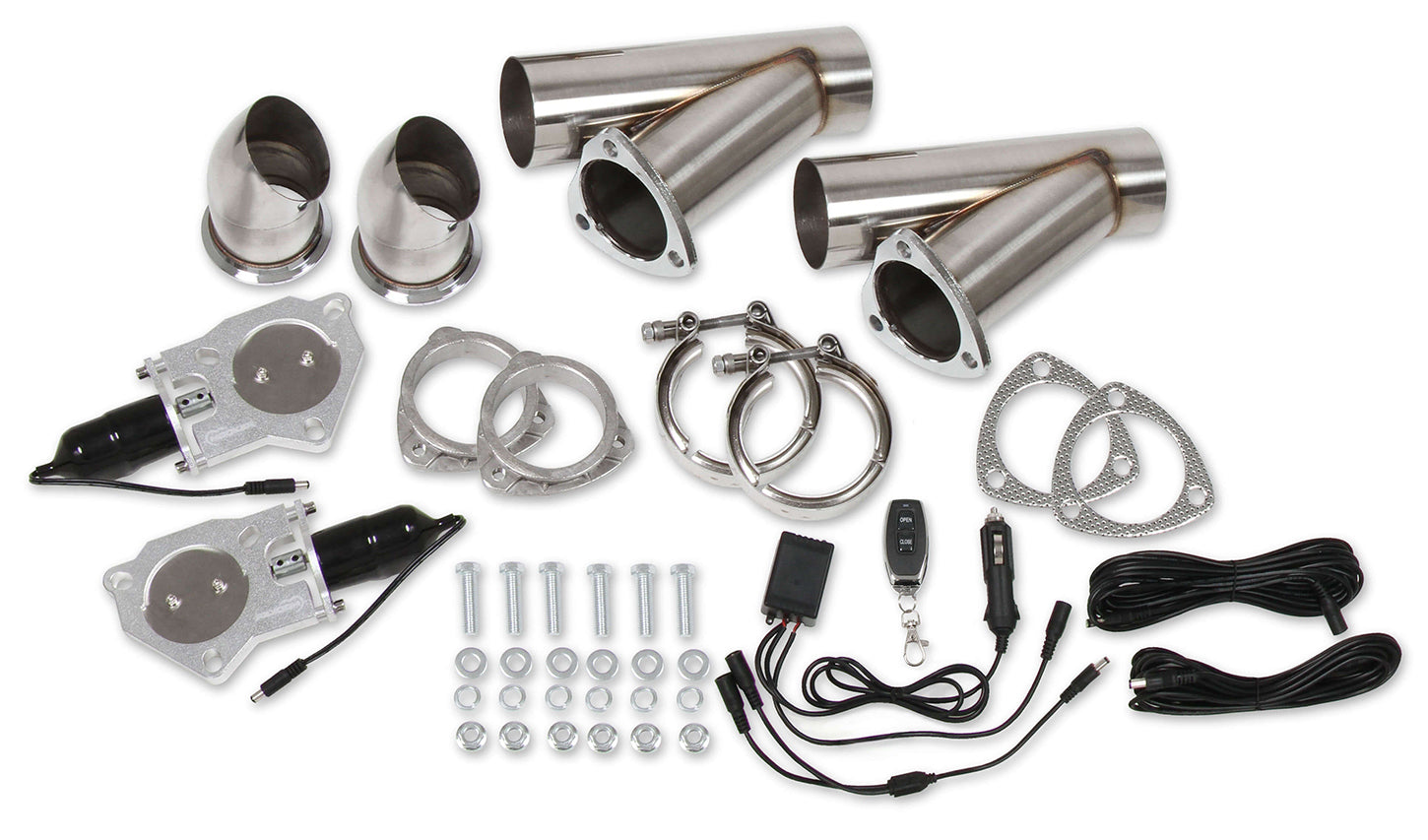 Exhaust Electric Cut-Out Kit - Dual 2.5in Exhaust, Mufflers & Tips Hooker