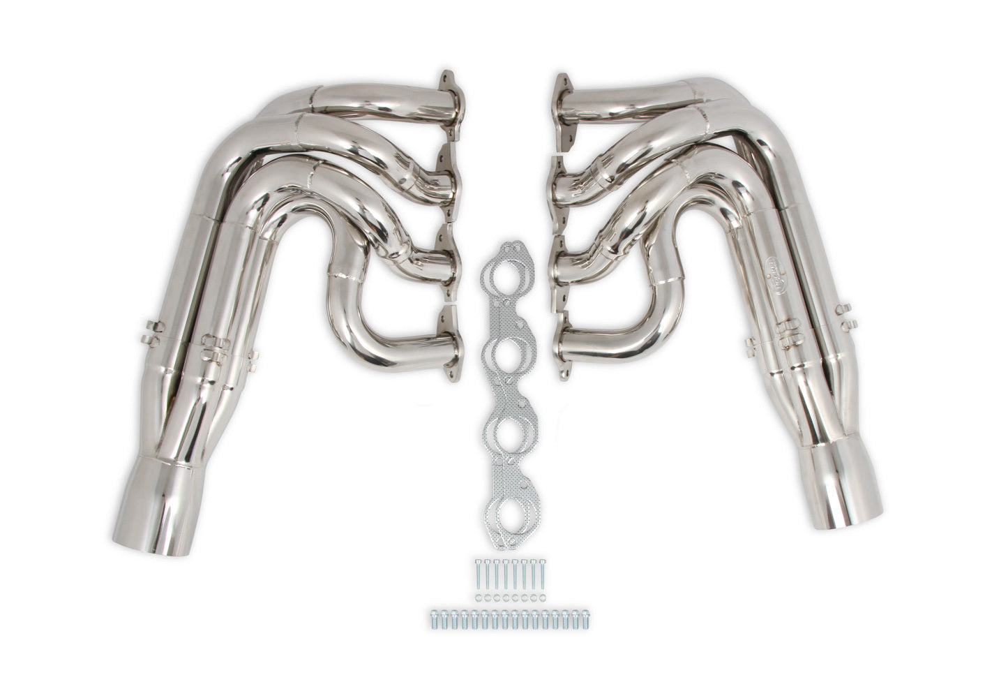BBC Dragster Headers Downswept 3-Step Pol S/S Exhaust, Mufflers & Tips Hooker