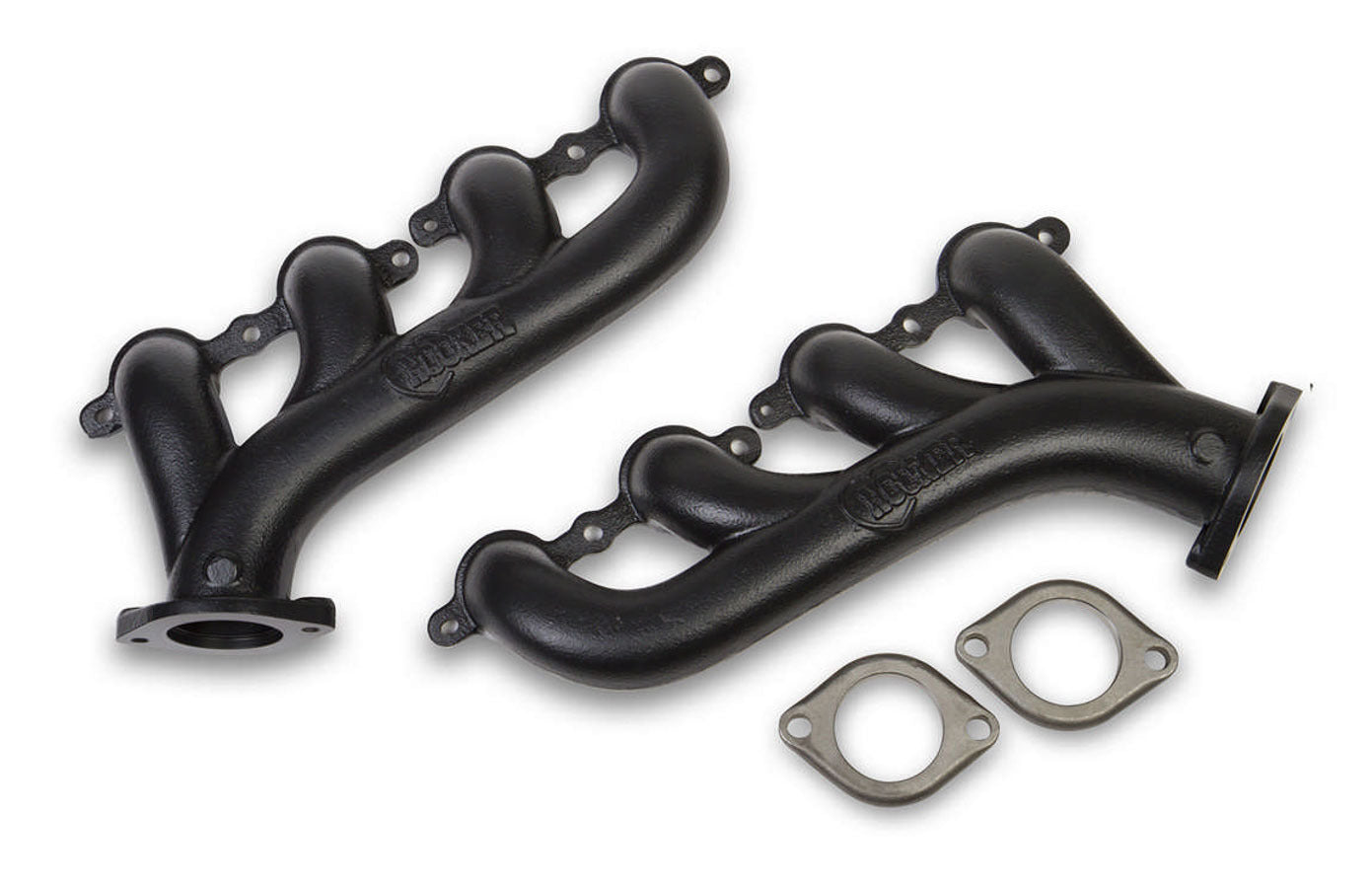 GM LS Cast Iron Exhaust Manifolds Black Finish Exhaust, Mufflers & Tips Hooker