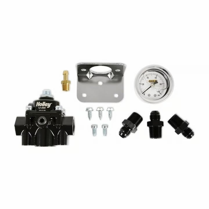 12-886 Regulator/Gauge Kit w/Fittings Fuel Pressure Regulators Holley EFI
