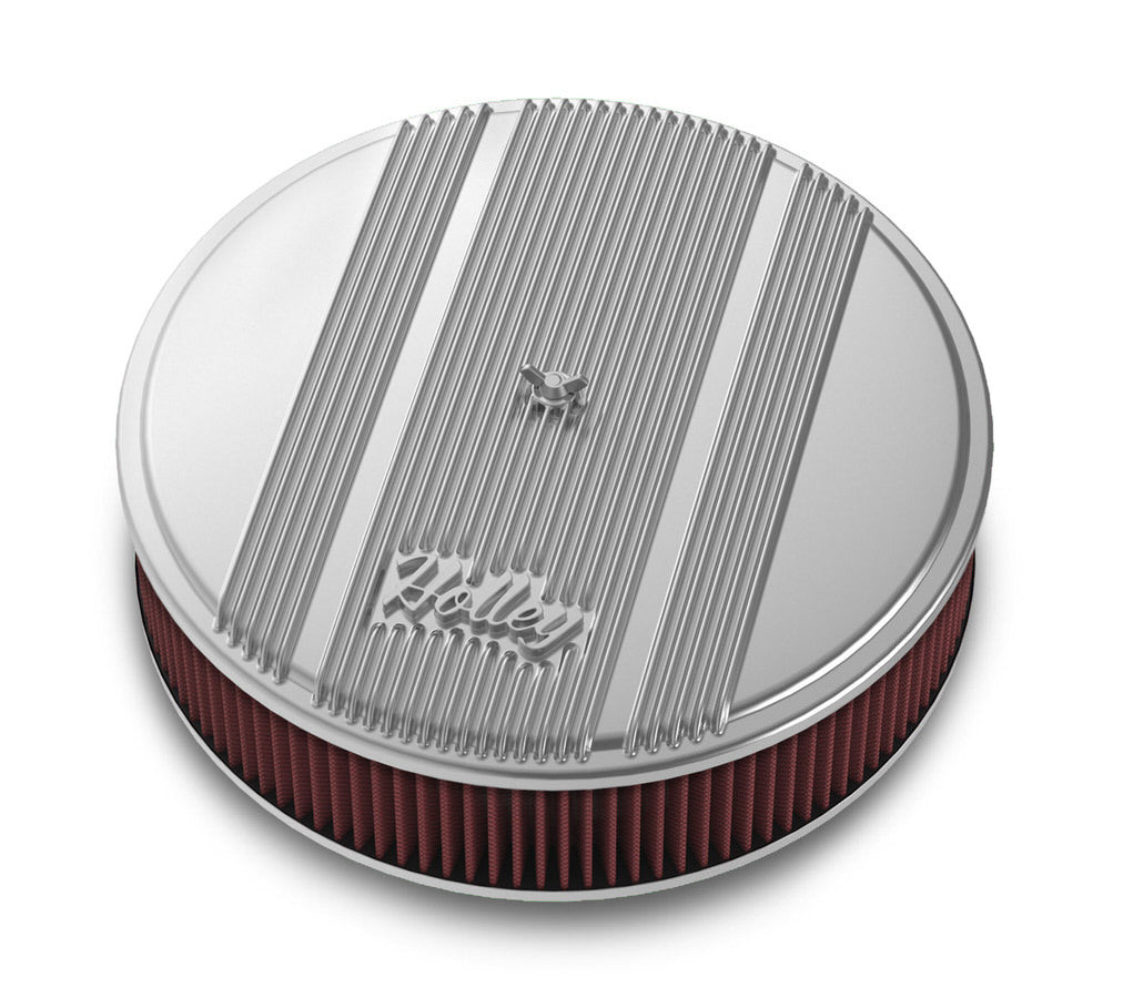 14x3 Die Cast Finned Alm Air Cleaner Polished Air Cleaner Assemblies and Air Intake Kits Holley
