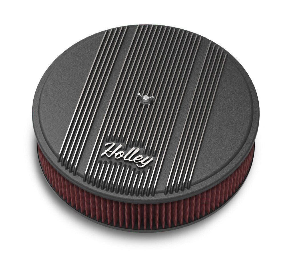 14x3 Die Cast Finned Alm Air Cleaner Black Air Cleaner Assemblies and Air Intake Kits Holley