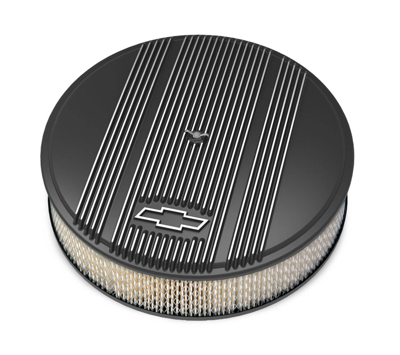 14 x 3 Air Cleaner Finned Bowtie Black Air Cleaner Assemblies and Air Intake Kits Holley