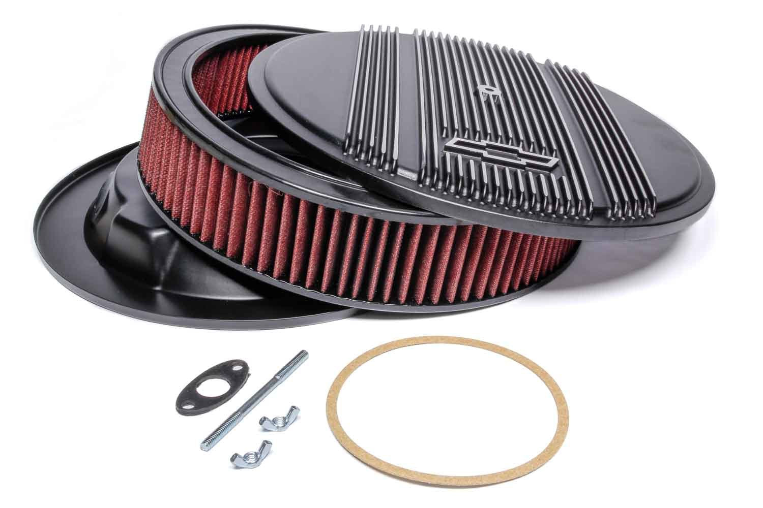 14 x 3 Air Cleaner Finned Bowtie Black Air Cleaner Assemblies and Air Intake Kits Holley