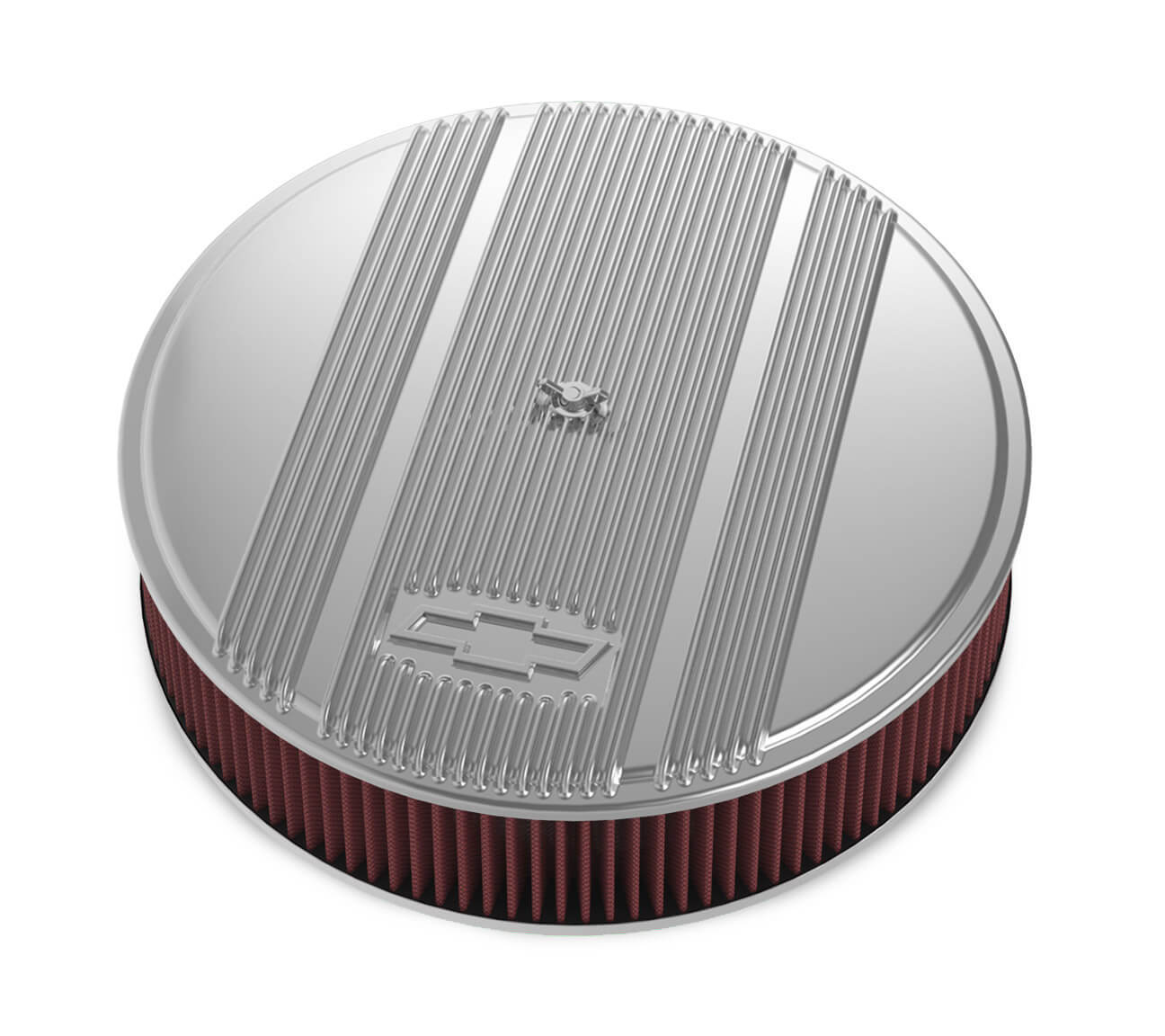 14 x 3 Air Cleaner Finned Bowtie Polished Air Cleaner Assemblies and Air Intake Kits Holley