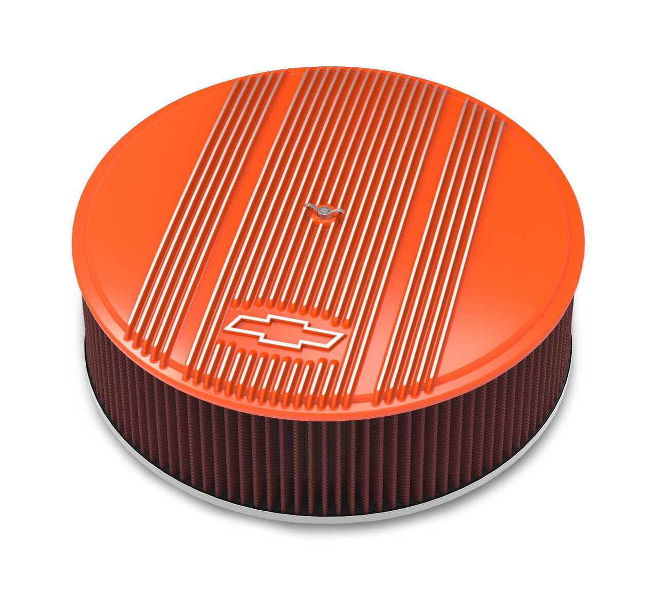 14 x 4 Air Cleaner Finned Bowtie Orange Air Cleaner Assemblies and Air Intake Kits Holley