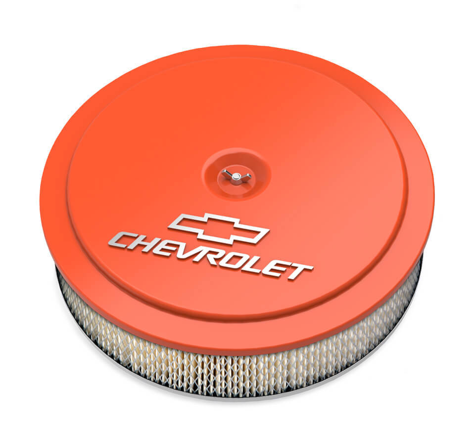 14 x 3 Air Cleaner GM Muscle Series Orange Air Cleaner Assemblies and Air Intake Kits Holley