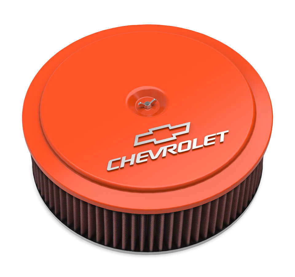 14 x 4 Air Cleaner GM Muscle Series Orange Air Cleaner Assemblies and Air Intake Kits Holley