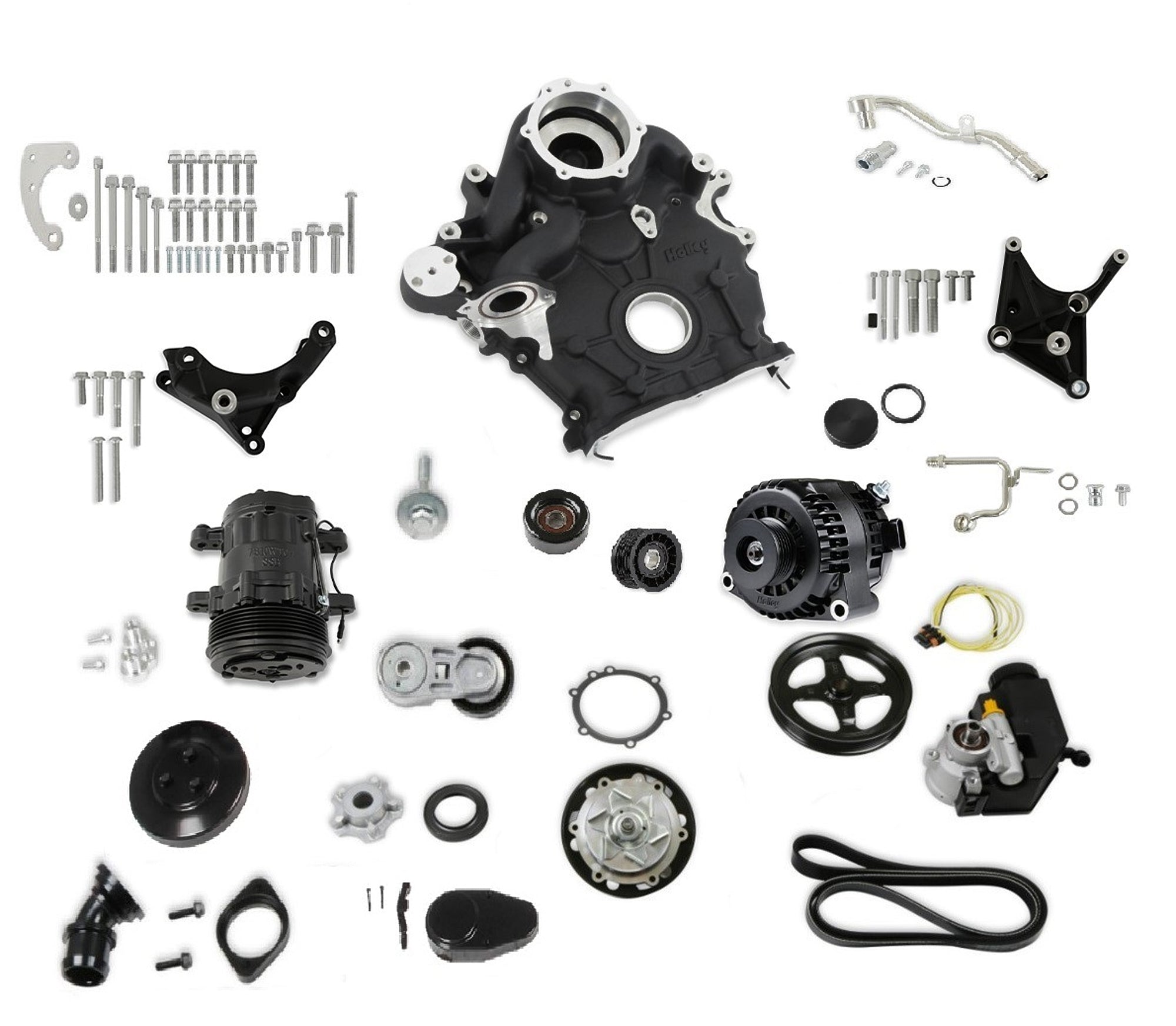 Complete Accessory Drive Kit Ford 7.3L Godzilla Pulley Kits Holley