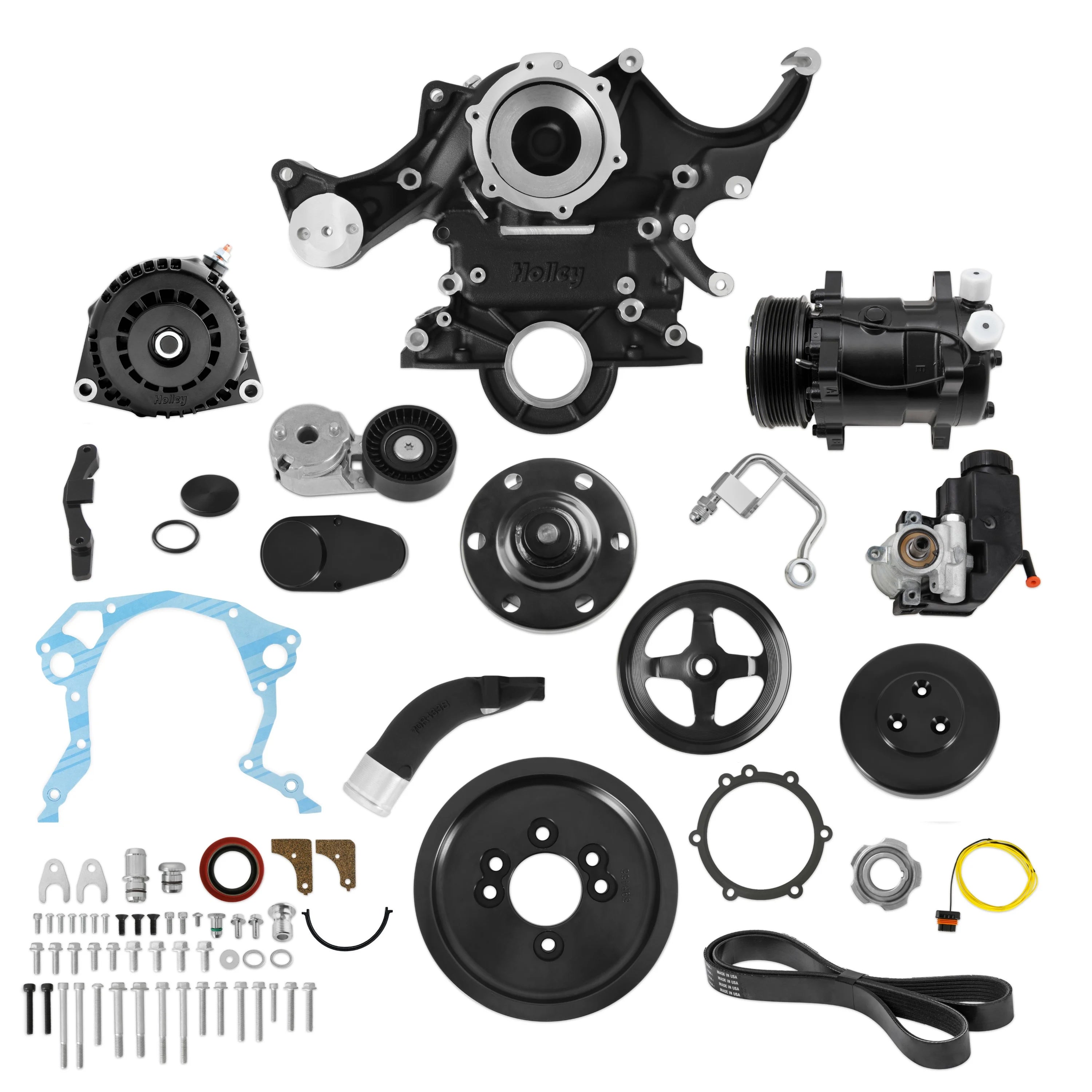 MID-MT ACC Drive System SBF Black Pulley Kits Holley