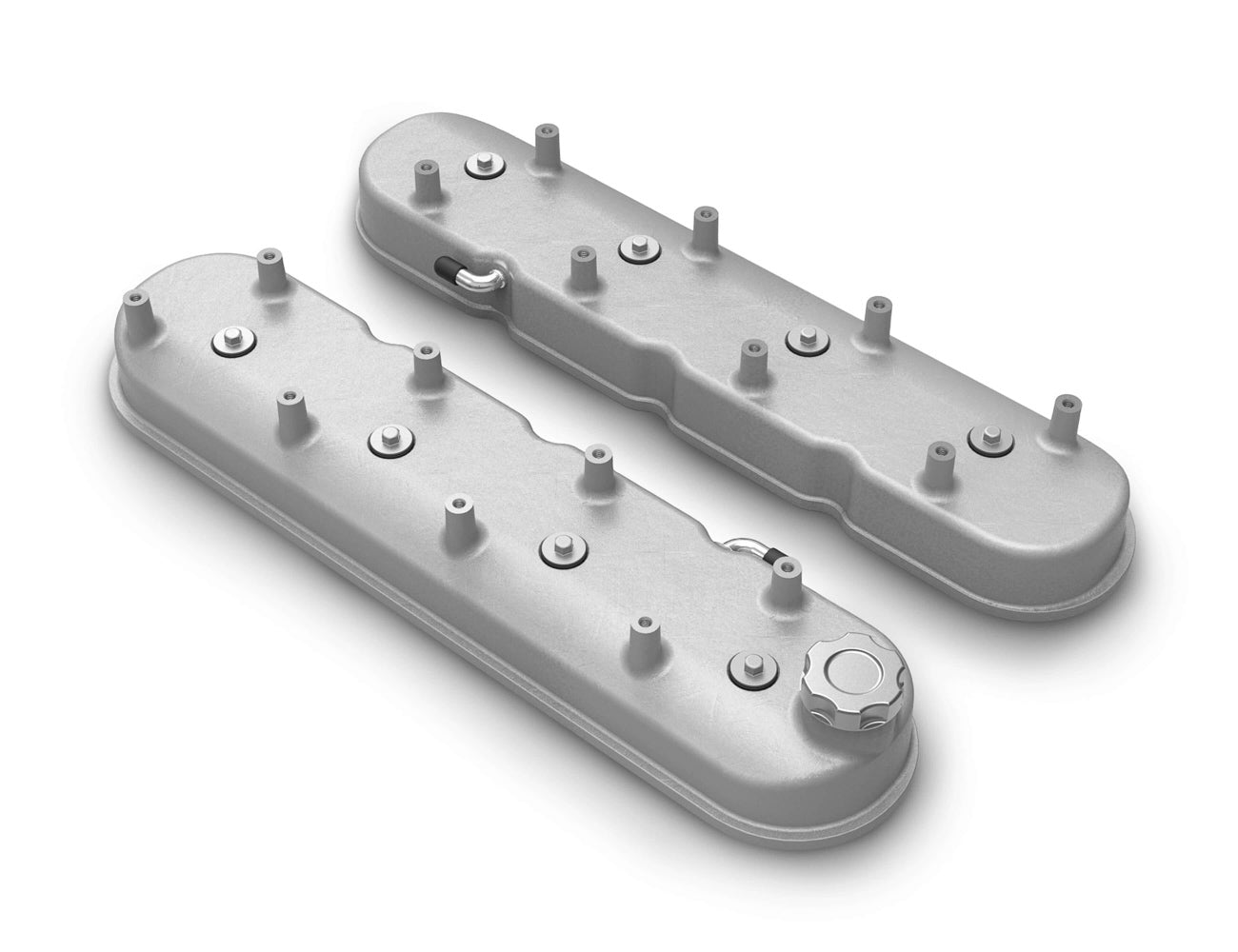 GM LS Tall Valve Cover Set - Natural Cast Valve Covers Holley