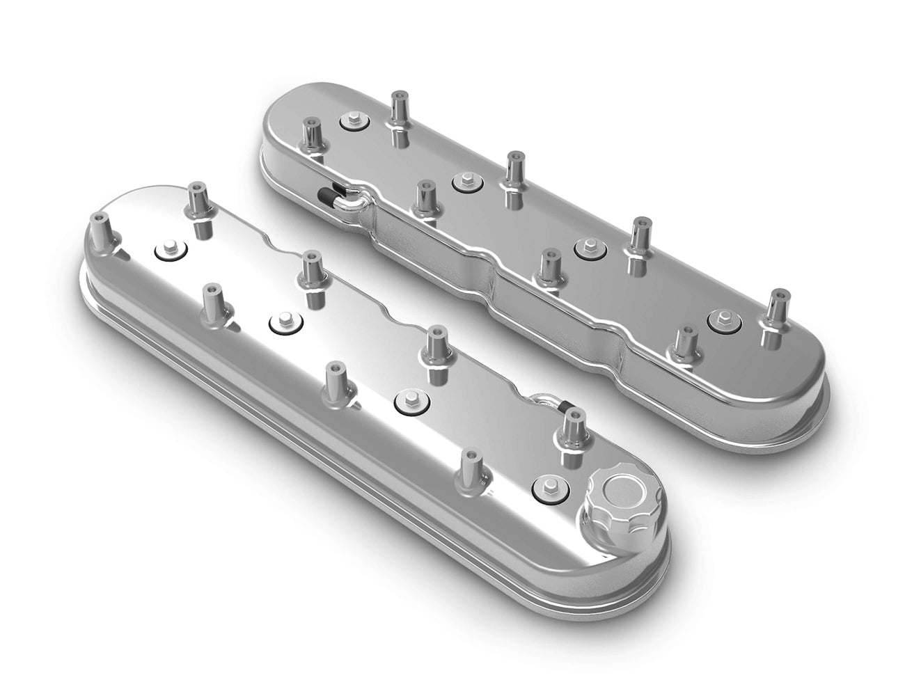 GM LS Tall Valve Cover Set - Polished Valve Covers Holley