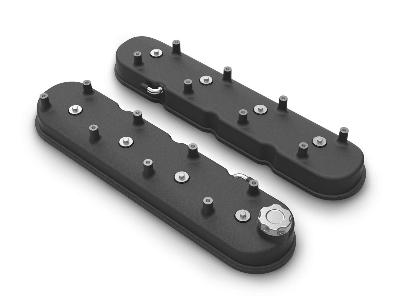 GM LS Tall Valve Cover Set - Satin Black Valve Covers Holley
