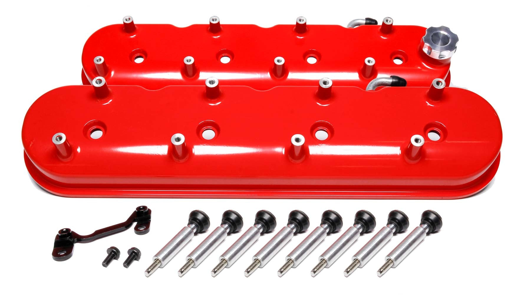 GM LS Tall Valve Cover Set - Gloss Red Valve Covers Holley
