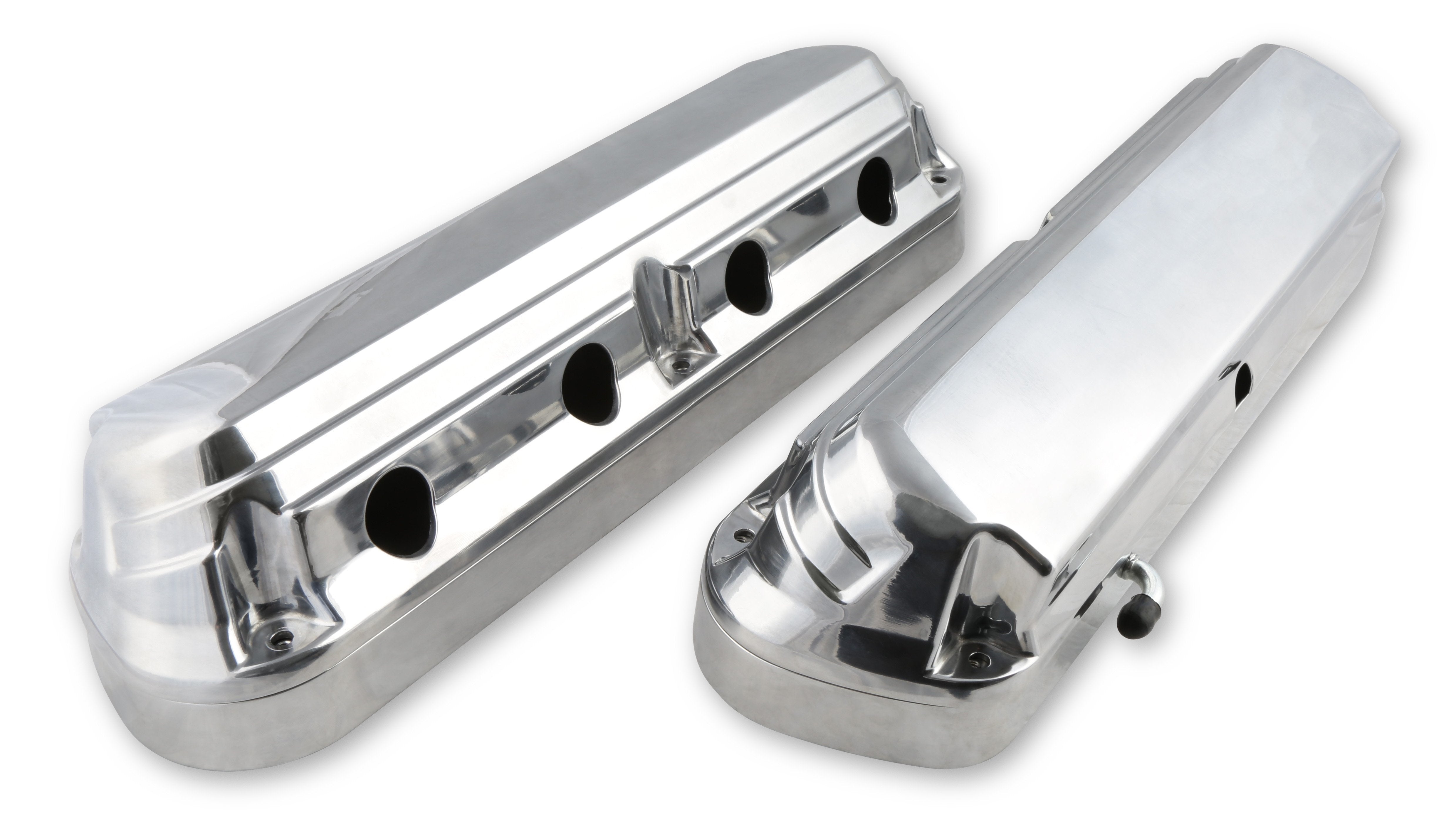 2-Piece Alm Valve Cover Set GM LS Pol. Finish Valve Covers Holley