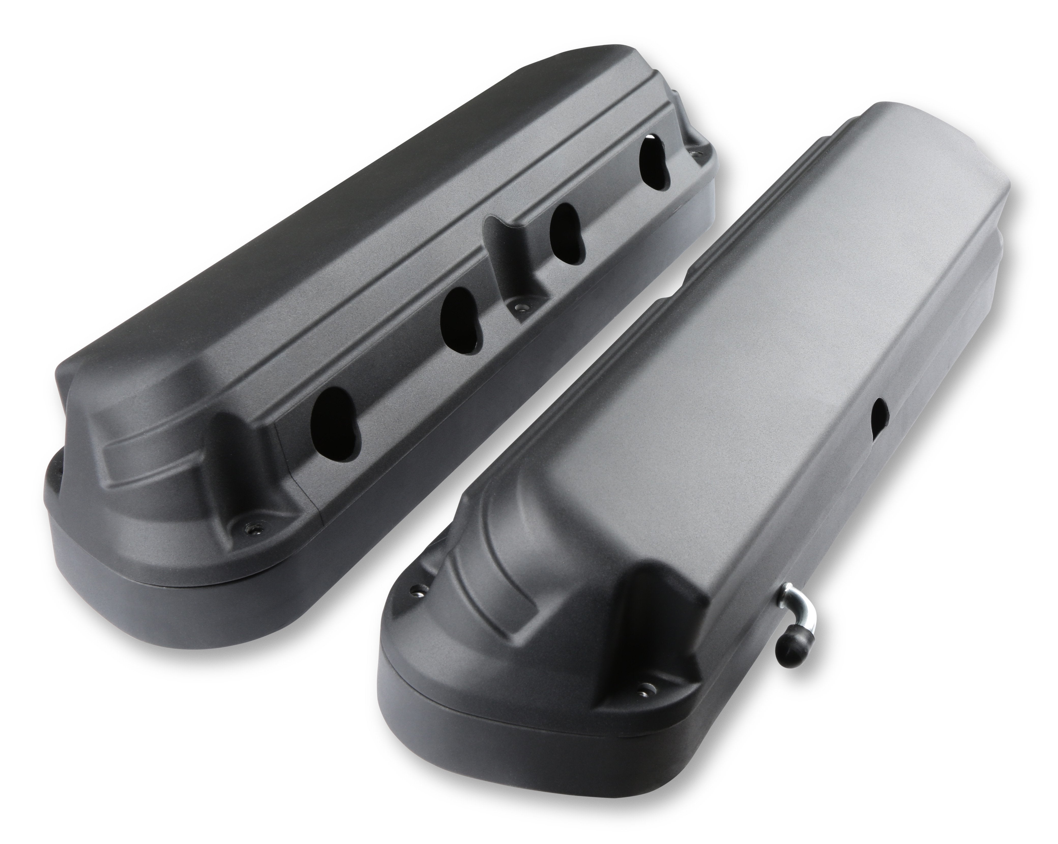 2-Piece Alm Valve Cover Set GM LS Black Finish Valve Covers Holley