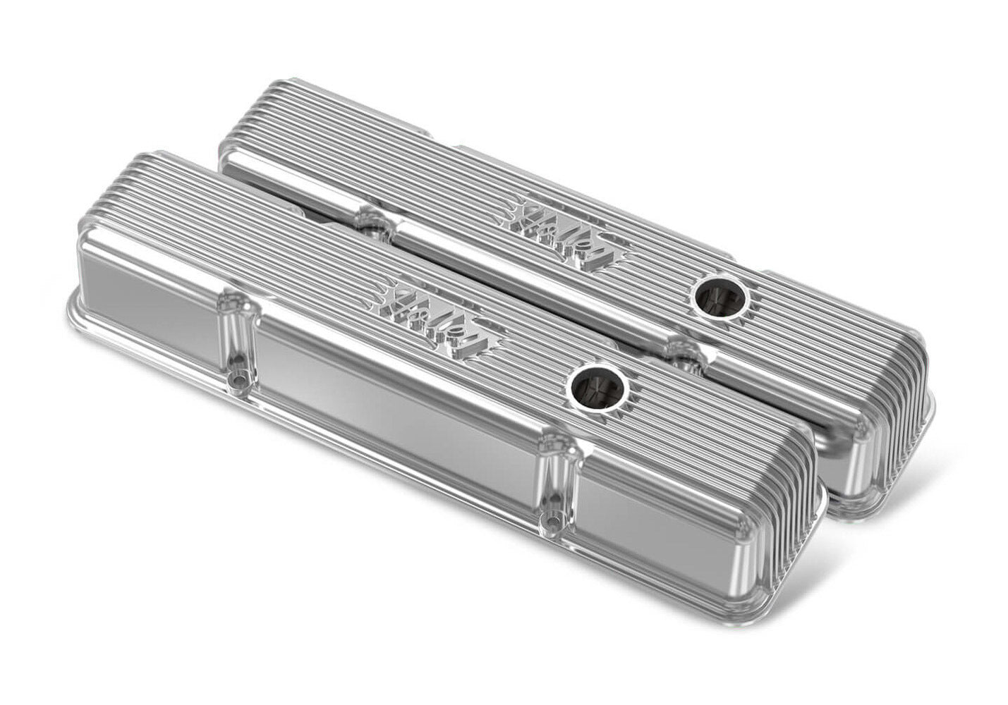 SBC Holley Die Cast Alm Valve Cover Set Polished Valve Covers Holley