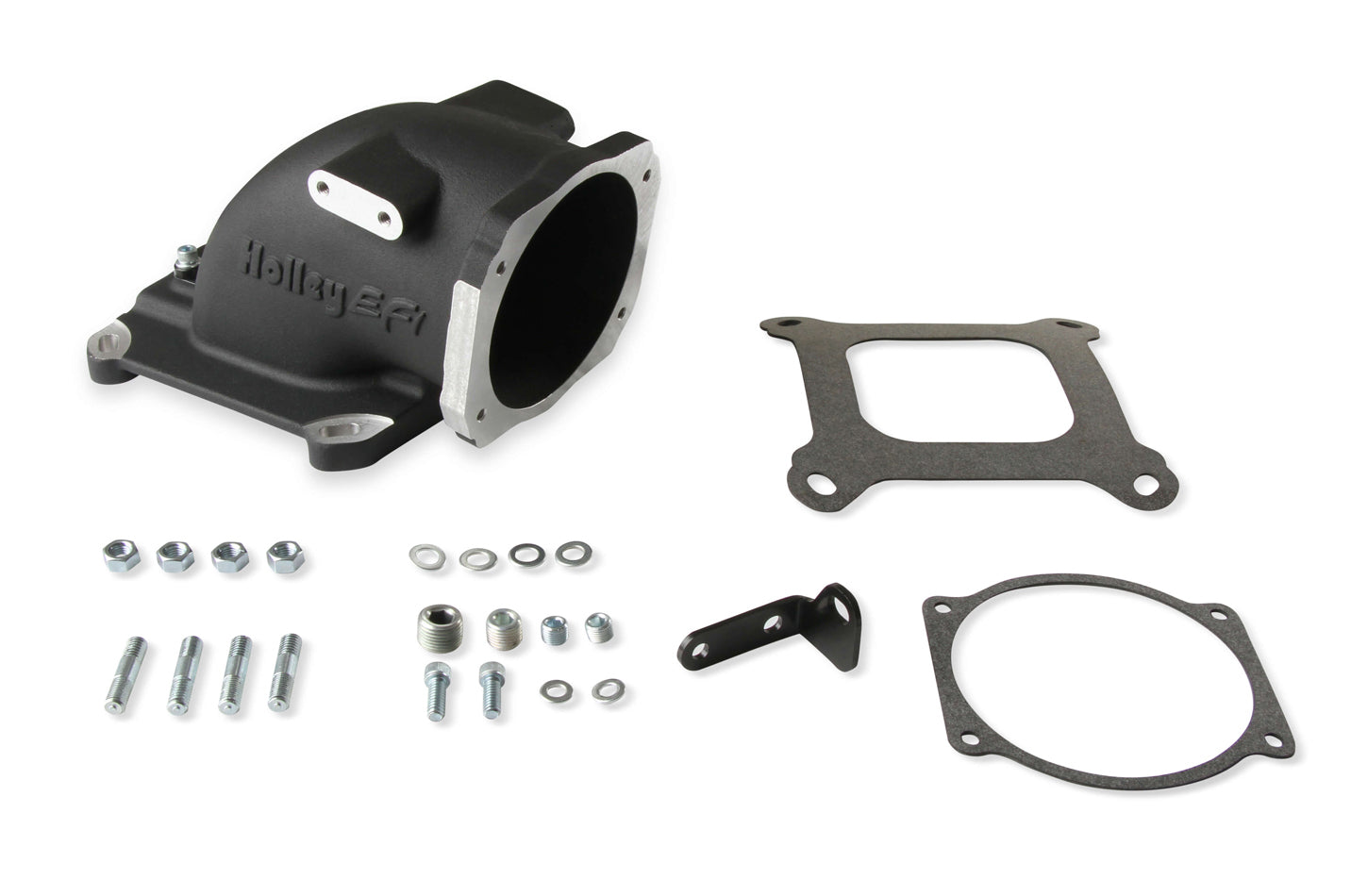 Intake Elbow 4150 GM LS TB Flange - Black Air Intake Inlet Tubes, Elbows, and Components Holley EFI