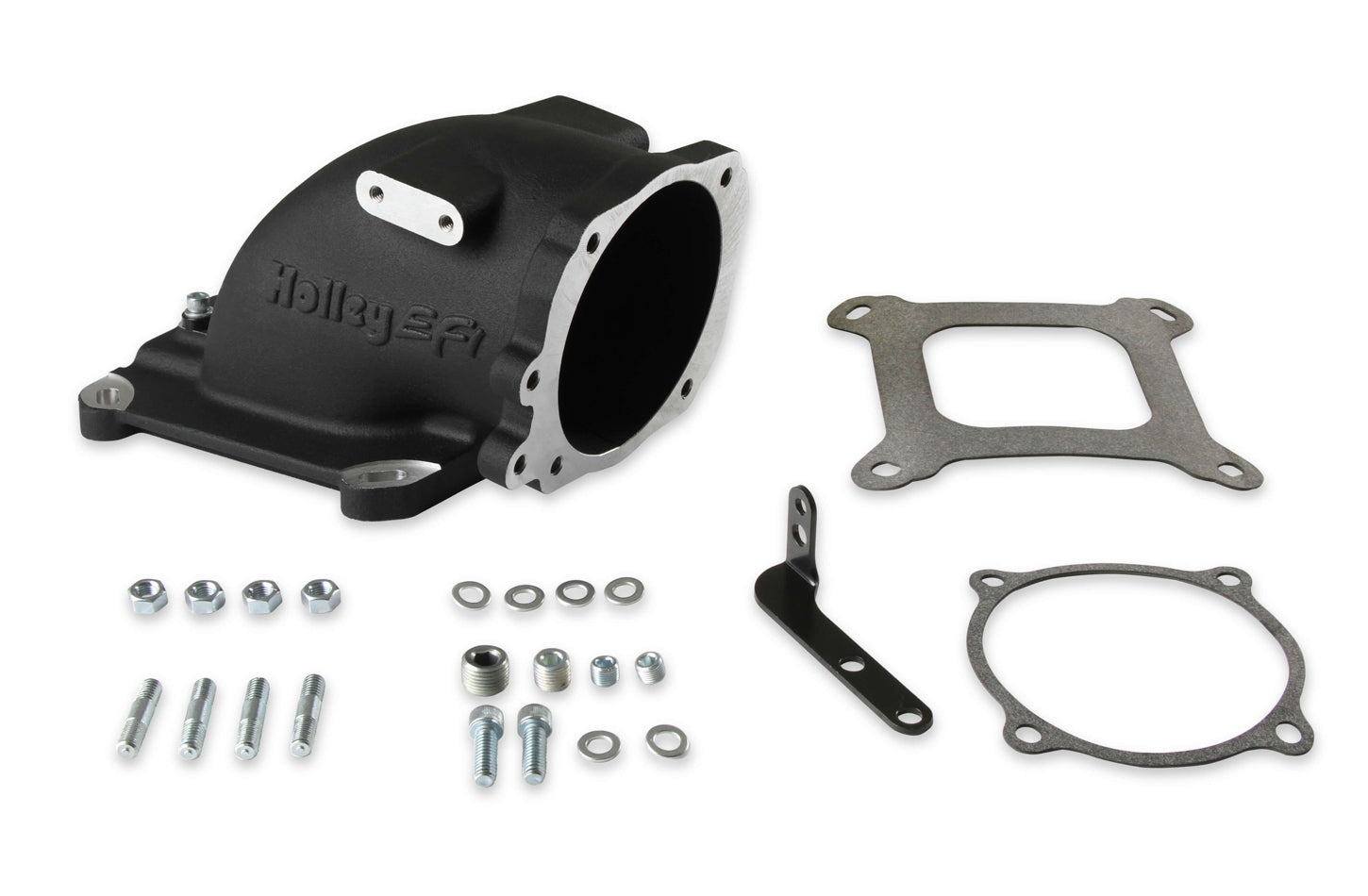 Intake Elbow 4150 Ford TB Flange - Black Air Intake Inlet Tubes, Elbows, and Components Holley EFI