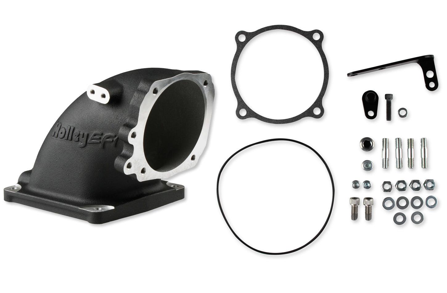 Intake Elbow Ford 5.0L W/4500 TB Flange Black Air Intake Inlet Tubes, Elbows, and Components Holley EFI