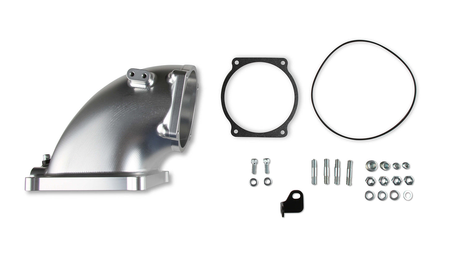 Billet Elbow Kit GM LS to 4500 - Silver Air Intake Inlet Tubes, Elbows, and Components Holley EFI